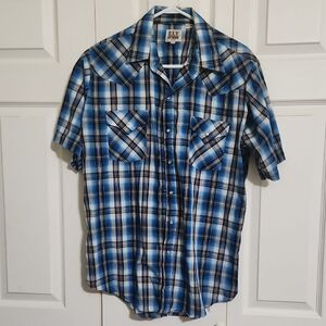 Ely Cattleman Blue and Black Plaid Shirt